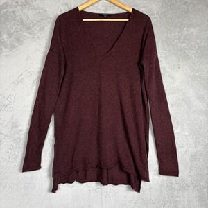 Babaton Linen Wool Blend Sweater      M‎ Burgundy Comfy Cozy Workwear Lounge